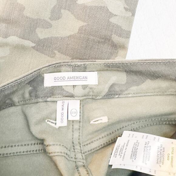 Good American Good Waist Camoflauge Army Print Pants Size 2 - Picture 7 of 7
